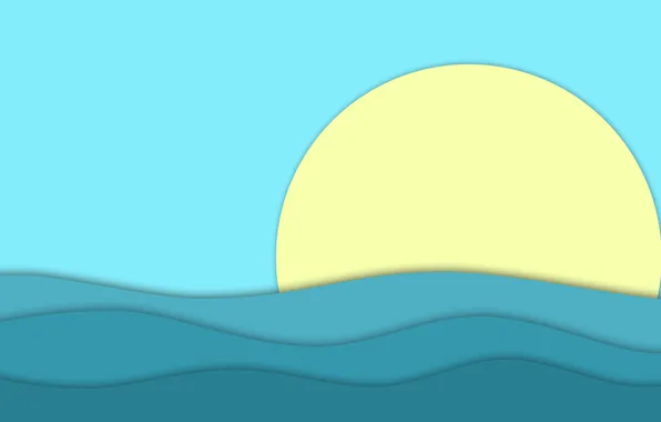 Картинка ocean, blue, water, sun