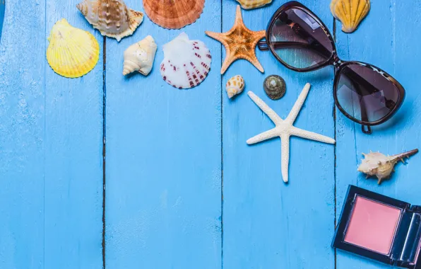 Картинка пляж, лето, стиль, очки, морская звезда