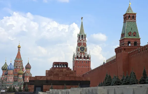 Картинка Москва, Красная площадь, Столица, мавзолей Ленина.