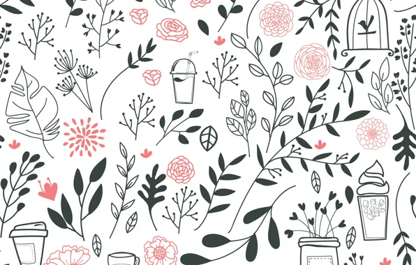 Картинка текстура, background, pattern, drinks, Leaves