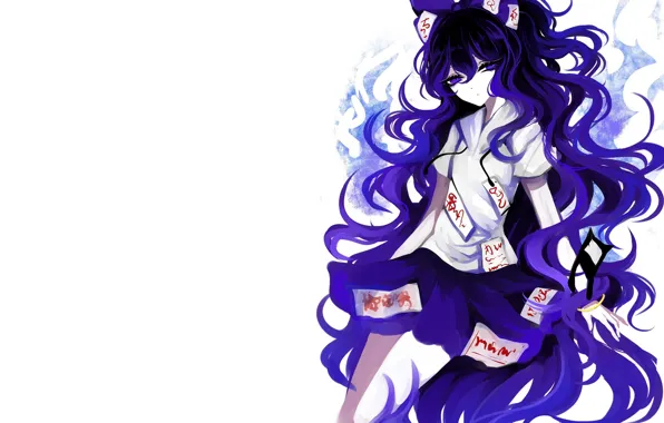 Картинка девушка, фиолетовые волосы, Touhou, Тохо, Тоухоу, аниме игра