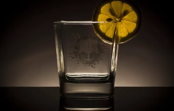 Картинка стакан, фон, лимон