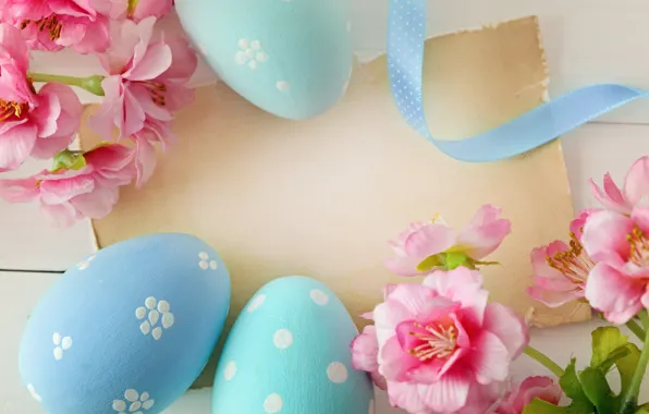 Картинка цветы, Пасха, яйца крашенные, wood, spring, Easter, eggs, decoration, Happy