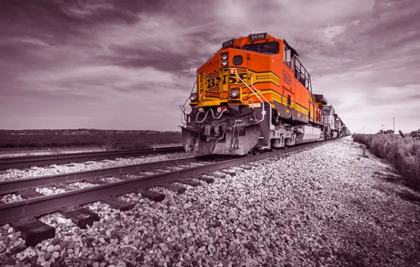 Картинка рельсы, поезд, железная дорога, локомотив