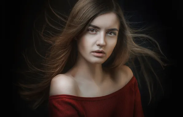 Картинка портрет, кареглазая, Alexander Drobkov-Light, Изящная Ирина