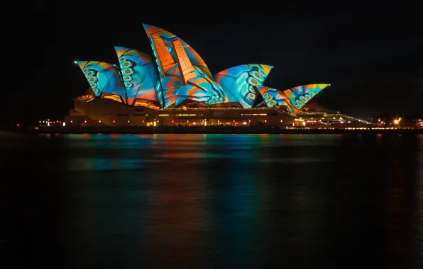 Картинка ночь, ночные огни, Австралия, Сидней