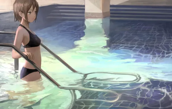 Картинка купальник, девушка, бассейн
