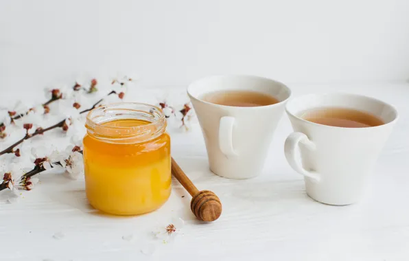 Картинка цветы, чай, мед