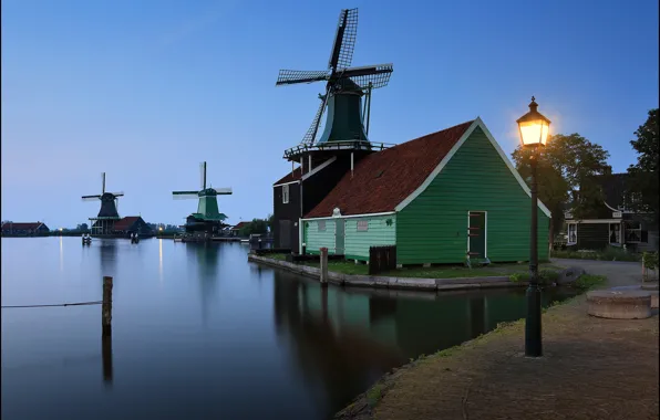 Картинка мельницы, Нидерланды, Голландия, Zaanse Schans