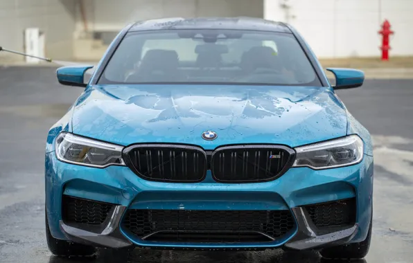 Картинка BMW, Blue, Front, Face, F90