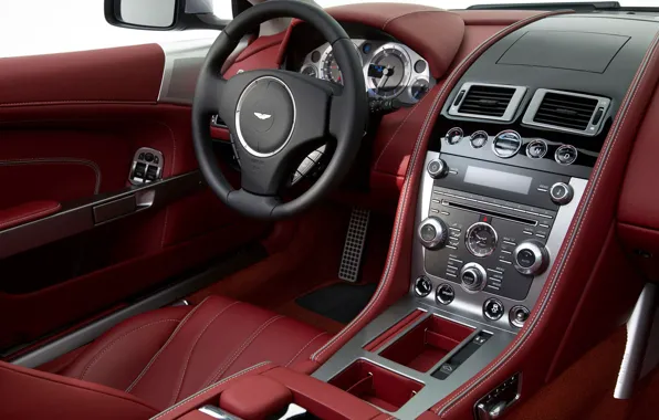 Картинка Aston Martin, руль, DB9, салон, Coupe