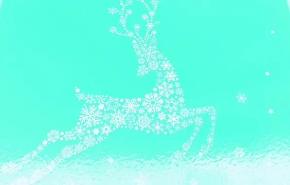 Картинка снежинки, фон, олень, Mamala ©