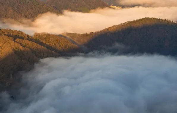 Картинка облака, горы, природа, туман
