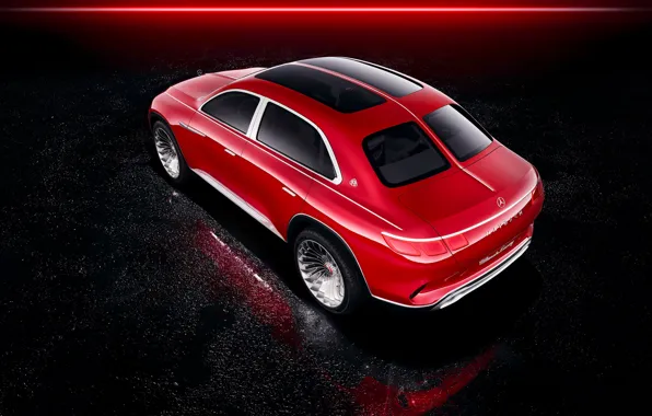 Картинка Mercedes-Benz, Vision, вид сзади, вид сверху, 2018, Mercedes-Maybach, электрокроссовер, Ultimate Luxury