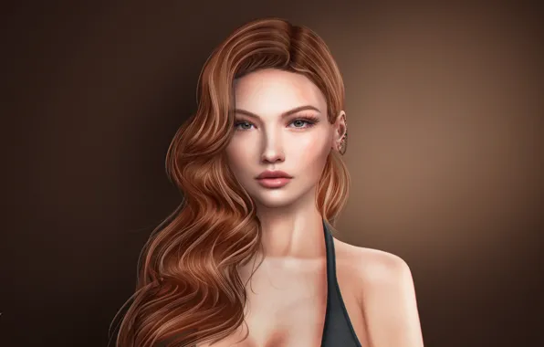 Картинка девушка, лицо, фон, волосы