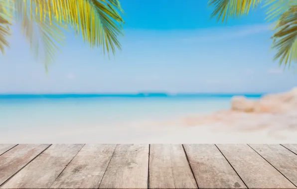 Картинка песок, море, волны, пляж, лето, солнце, пальмы, summer, beach, sea, sand, paradise, palms, tropical