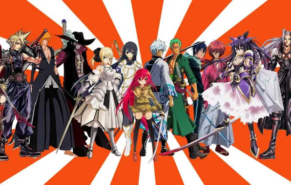 Картинка sword, game, Final Fantasy, Bleach, Fate Stay Night, One Piece, armor, pirate, hat, anime, katana, …