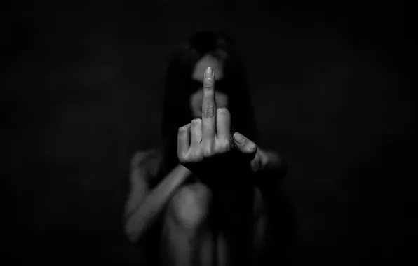 Картинка девушка, палец, жест