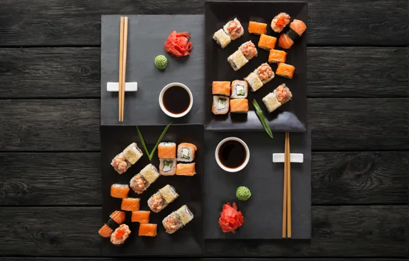 Картинка палочки, соус, sushi, суши, роллы, имбирь, set, вассаби, japanese food