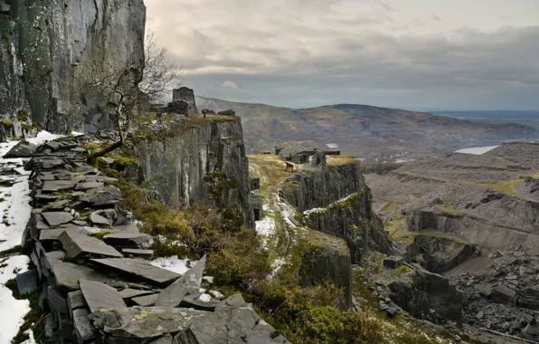 Картинка горы, камни, скалы, Уэльс
