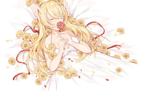 Картинка цветок, девушка, нежность, руки, арт, Vocaloid