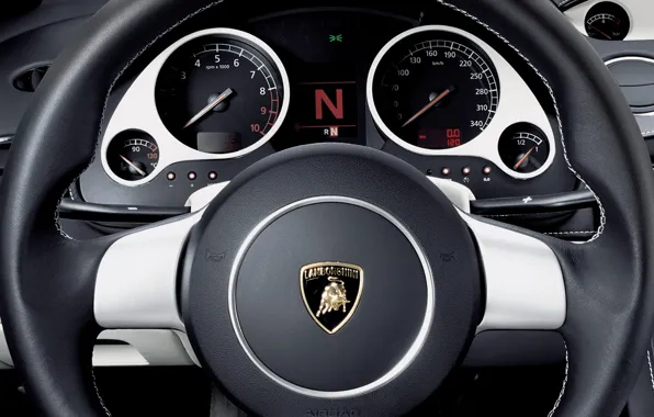 Картинка Lamborghini, руль, Gallardo, приборная панель