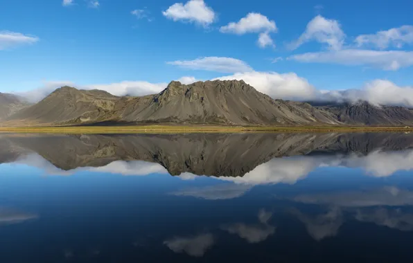Картинка отражение, гора, Исландия, Iceland, Myrasysla, Borgarnes