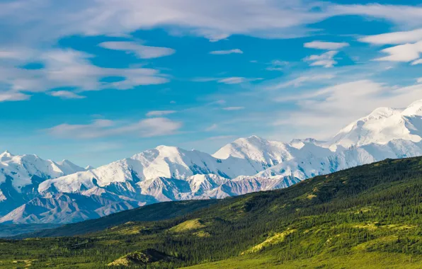 Картинка снег, горы, природа, Аляска, США