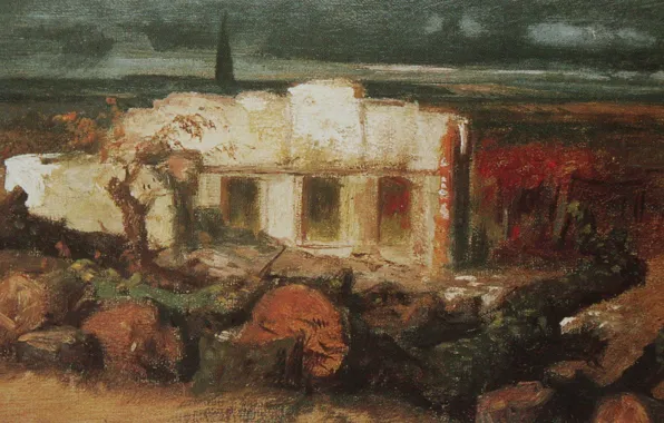 Картинка 1870, Арнольд Бёклин, Разрушенный дом в Келе