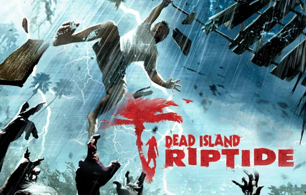 Картинка zombie, blood, game, island, man, tatoo, Dead Island, Dead Island: Riptide, Dead Island Riptide, uzi