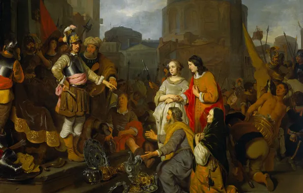 Картинка картина, мифология, Гербранд ван ден Экхоут, Великодушие Сципиона