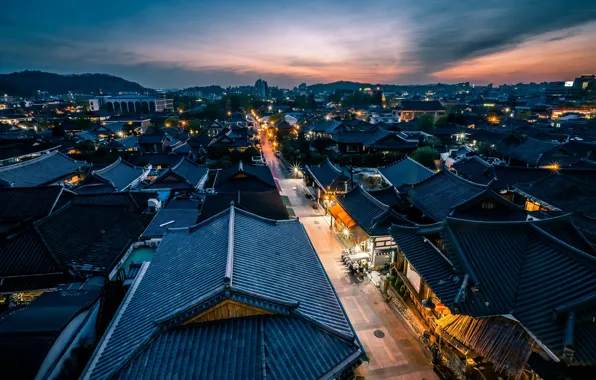 Картинка South Korea, Sunset, Jeonju