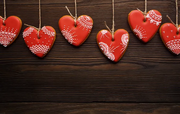 Картинка любовь, романтика, сердечки, red, love, romantic, hearts, Valentine's Day, gift, cookies