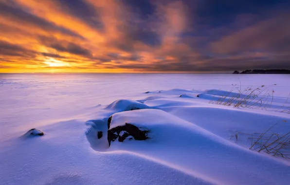 Картинка зима, снег, озеро, frozen, Финляндия, Finland, Joensuu