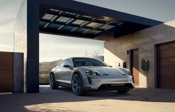 Картинка Concept, Porsche, вид спереди, 2018, Mission E, Cross Turismo