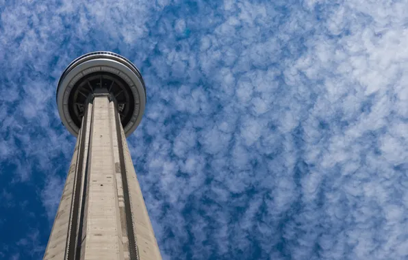 Картинка небо, облака, башня, сооружение, Канада, Торонто, архитектура, Canada, Toronto, Си-Эн Тауэр, CN Tower