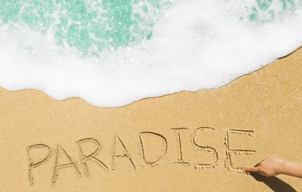 Картинка песок, море, волны, пляж, лето, summer, beach, sea, seascape, sand, wave, paradise