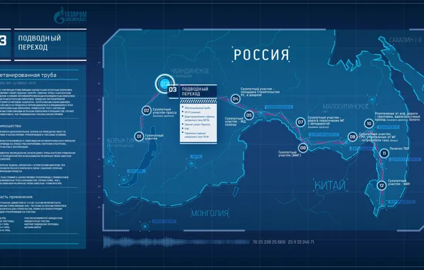 Картинка карта, панель, Россия, трубопровод, GAZPROM touch panel interface