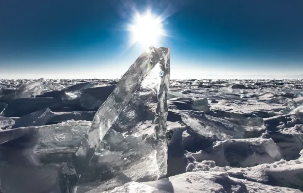 Картинка лед, солнце, природа, Байкал, Россия, путешествие, наследие, алмаз