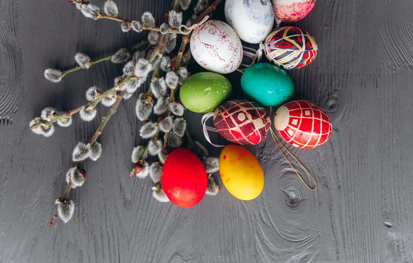 Фото обои ветки, яйца, весна, colorful, Пасха, wood, верба, spring, Easter, eggs, decoration, Happy