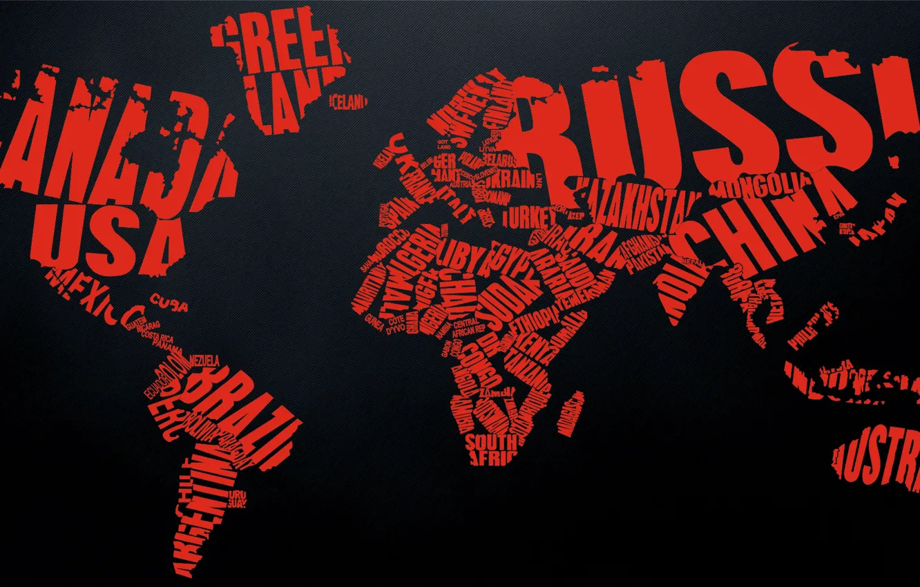 Фото обои world, red, black, countries
