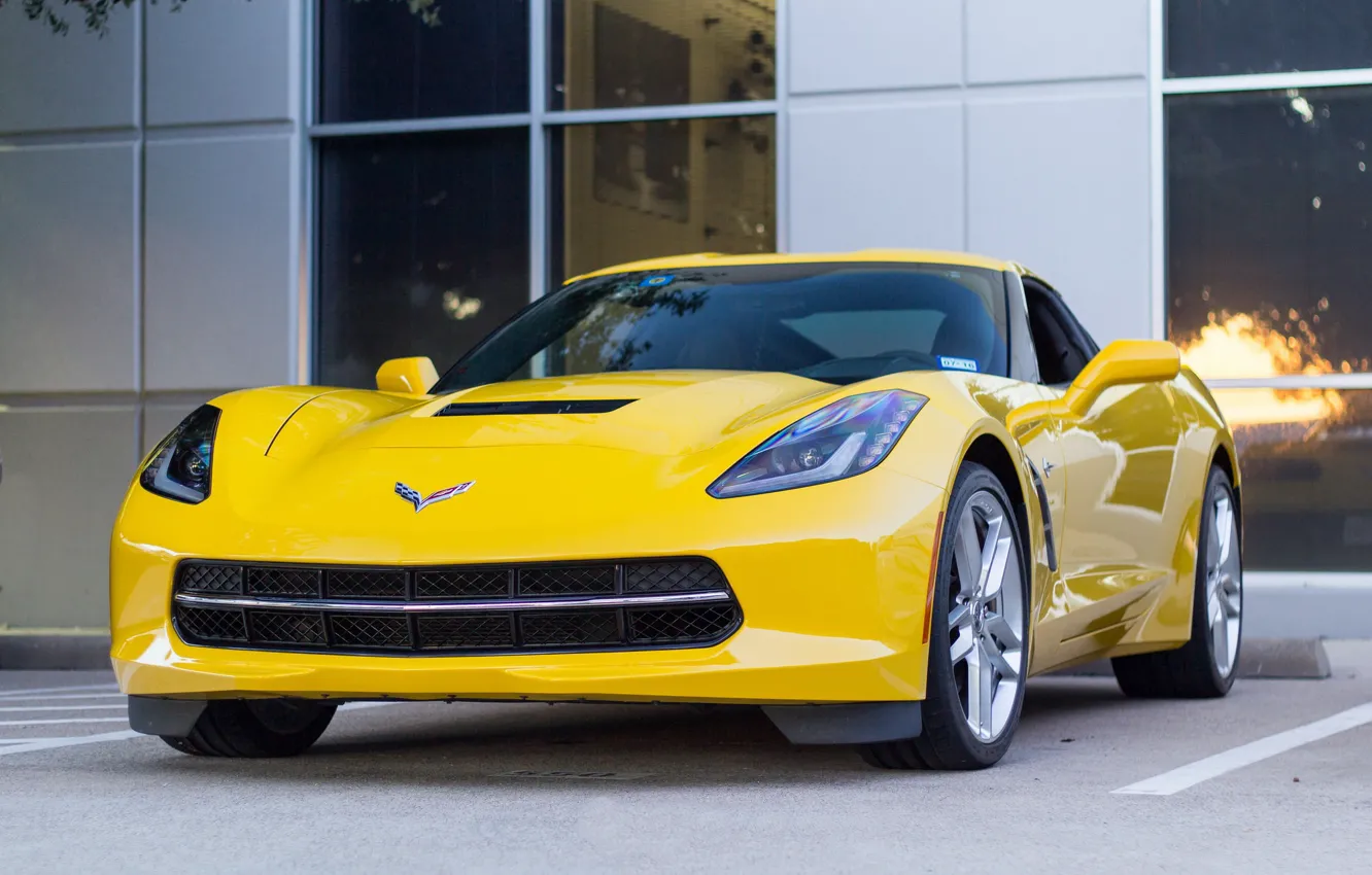 Фото обои Corvette, Chevrolet, Yellow