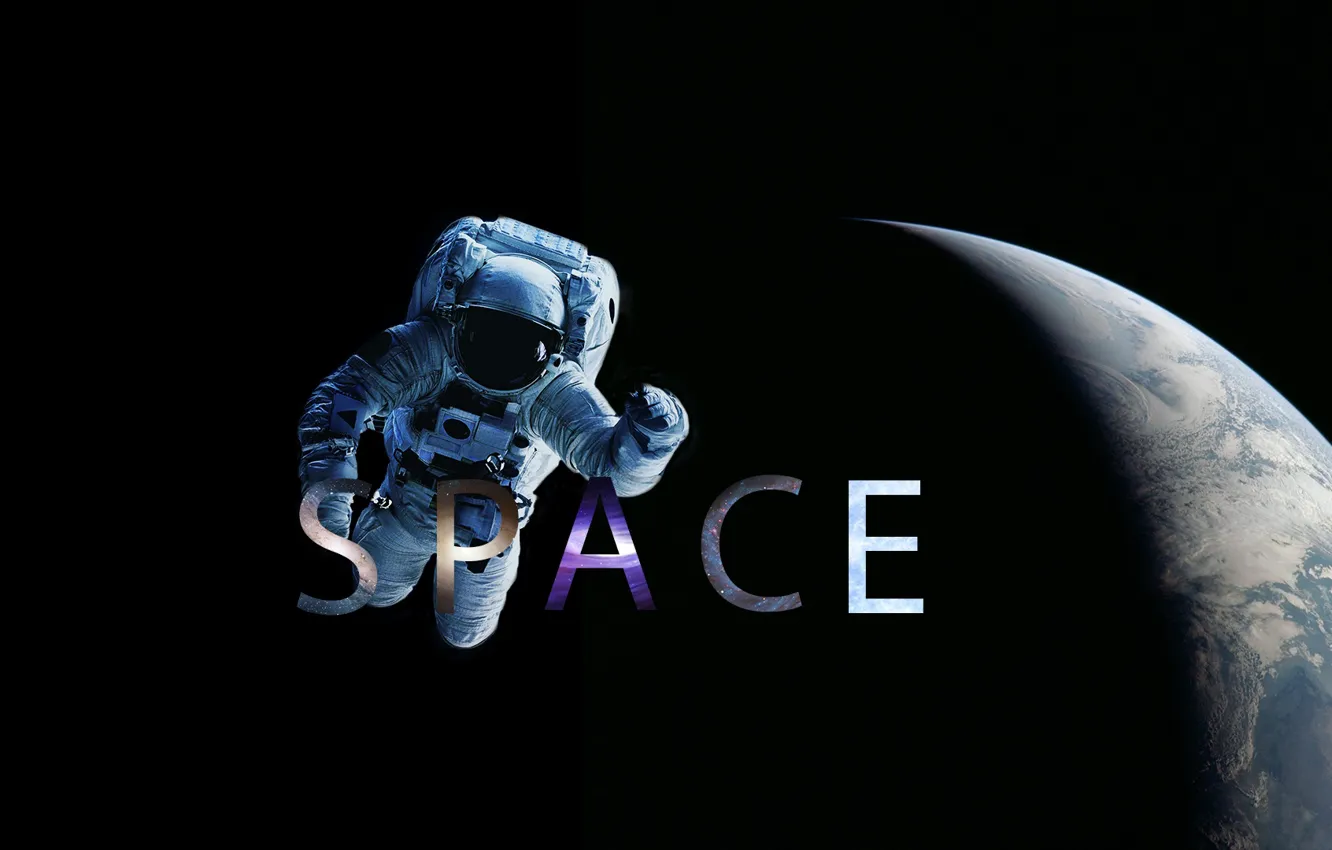 Фото обои Космос, Земля, Космонавт, Space, Cosmos, Открытый космос