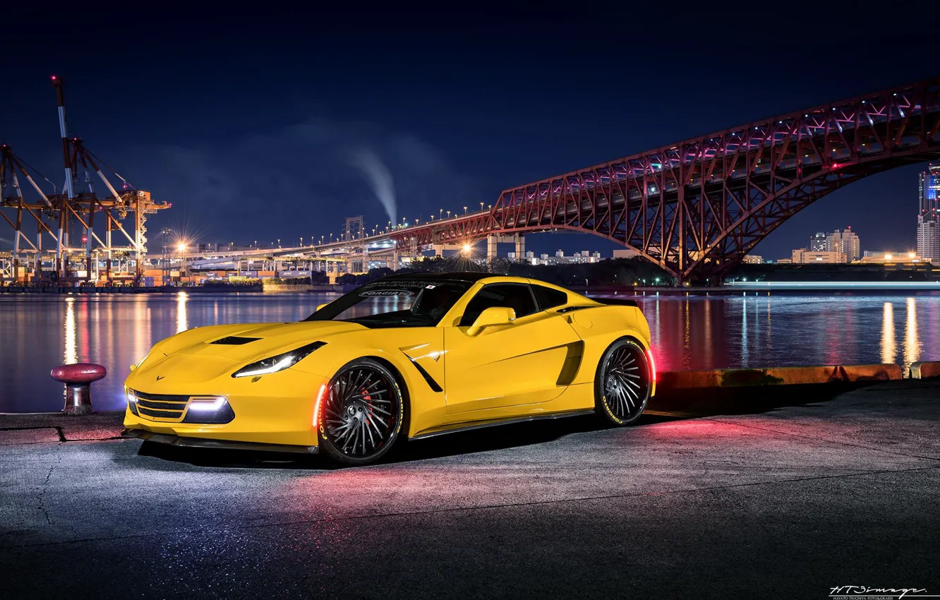 Фото обои Corvette, Yellow, Chevroet, ZL-1