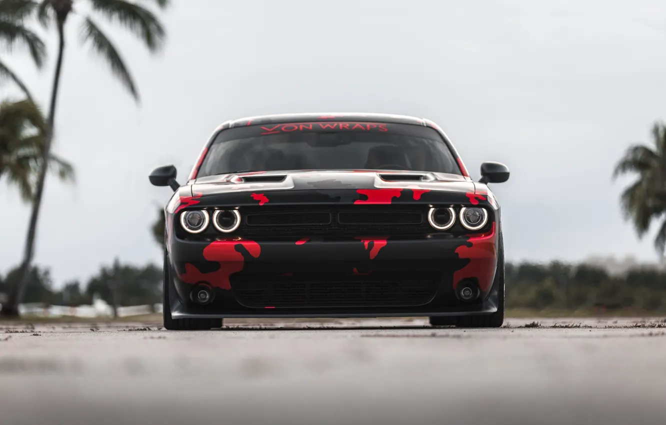 Фото обои Dodge, Challenger, SRT, R/T, Face, Camouflage, Sight, Fronte