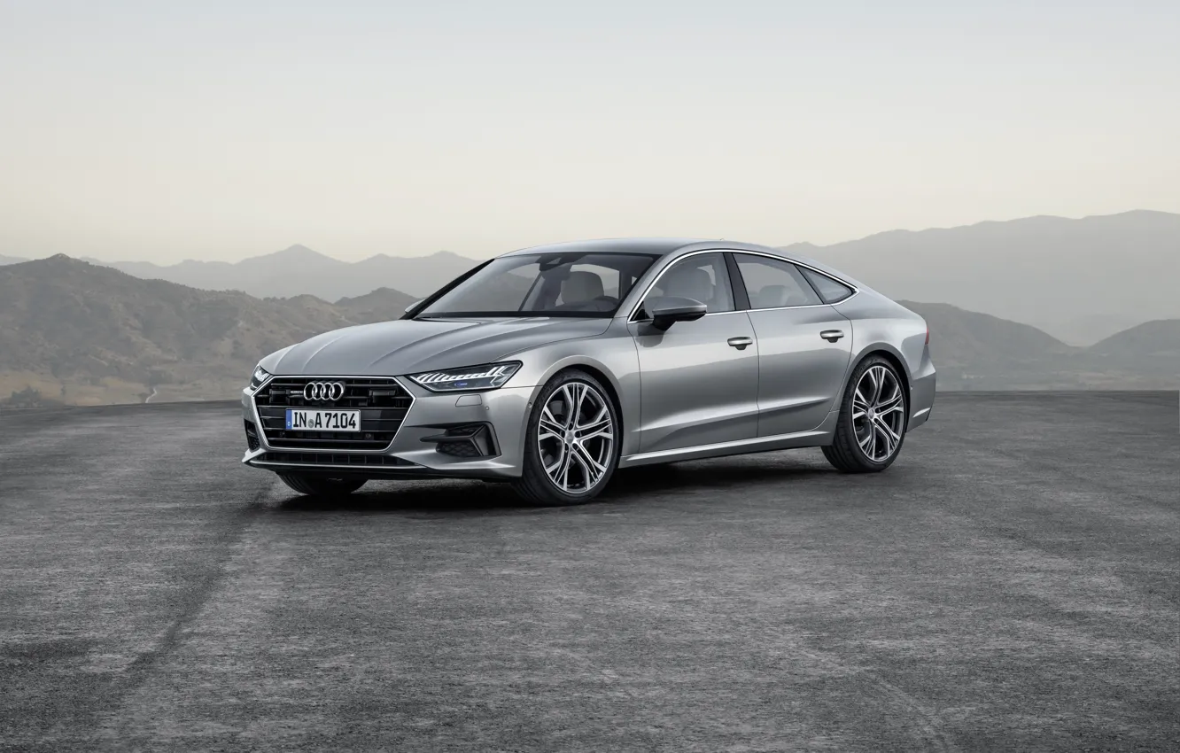 Фото обои Audi, German, 2018, Silver, Premium, A7