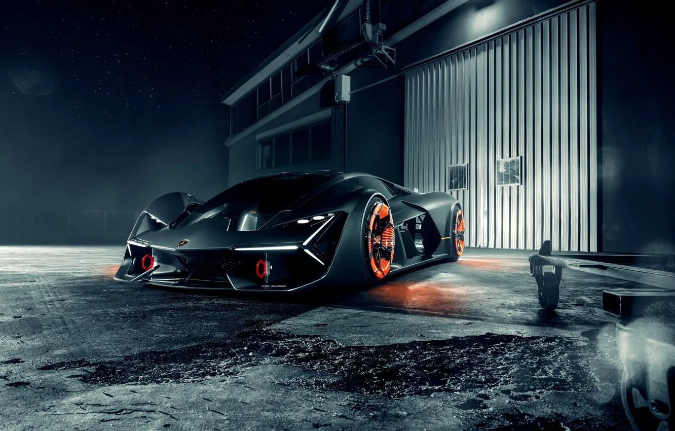 Фото обои Lamborghini, Front, Silver, Hypercar, Terzo Millennio