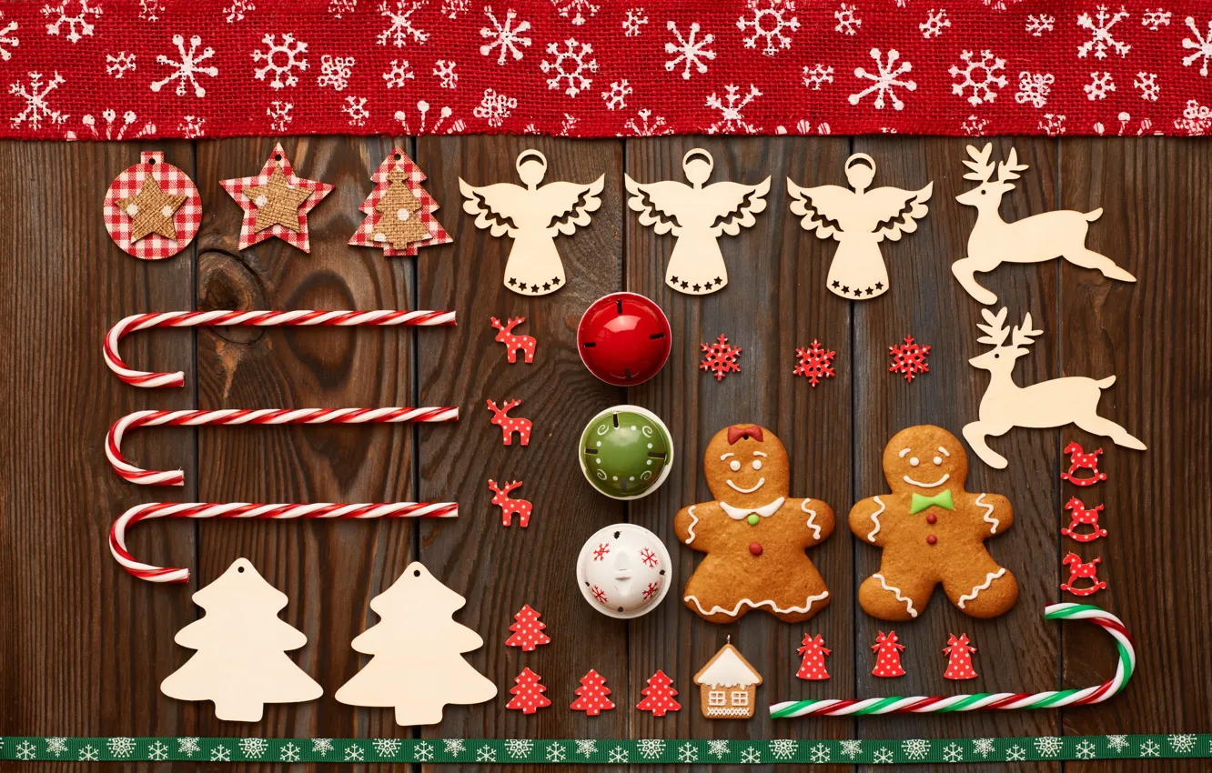 Фото обои christmas, merry christmas, cookies, decoration, gingerbread