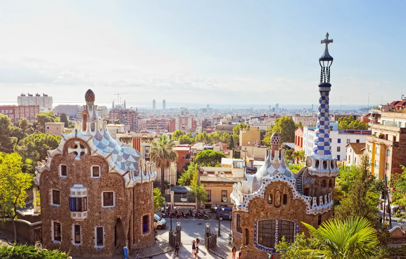 Фото обои город, размытость, Испания, Барселона, боке, Barcelona, Spain, ясный день, красивый вид, travel, wallpaper., my planet, …