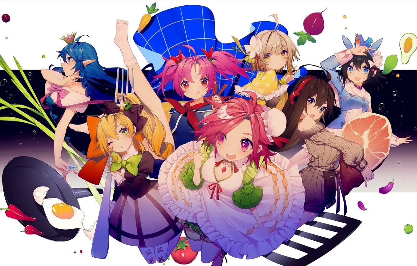 Фото обои dress, anime, food, asian, manga, japanese, bishojo, seifuku, Pivix Fantay